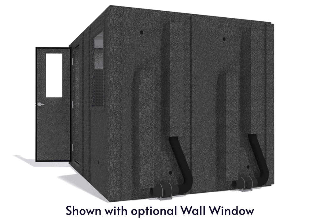 WhisperRoom MDL 84102 S shown from the side with door open and gray foam