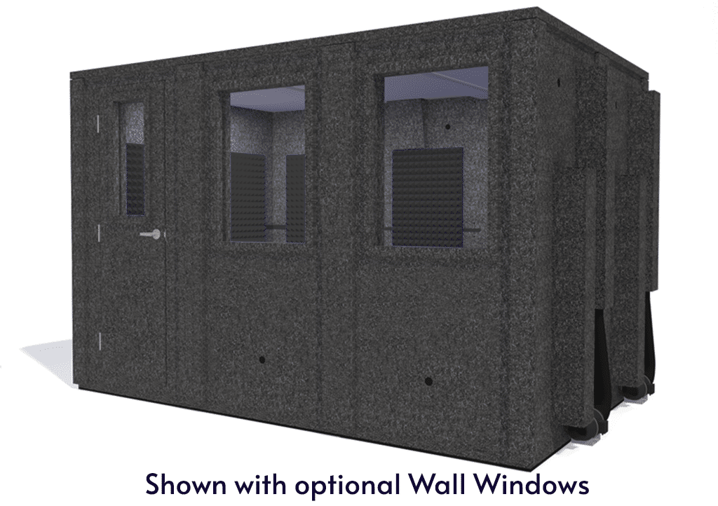 WhisperRoom MDL 84126 E shown from the front with door closed and gray foam
