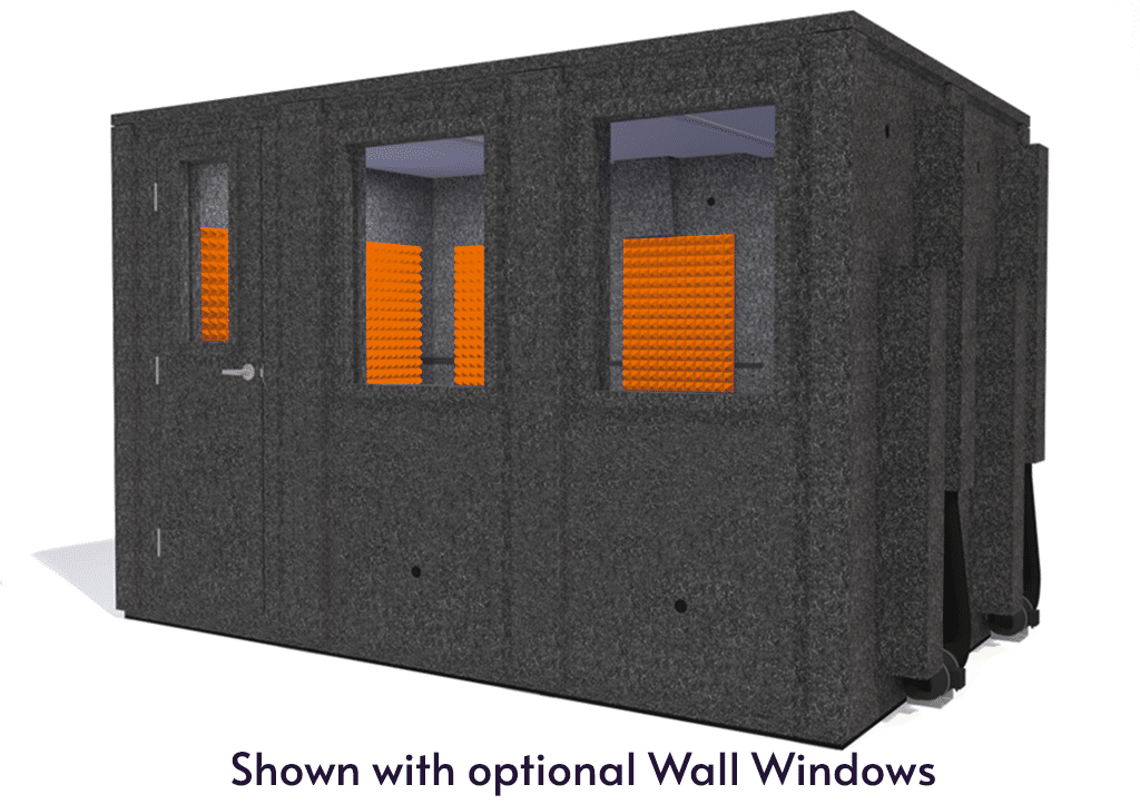 WhisperRoom MDL 84126 E shown from the front with door closed and orange foam