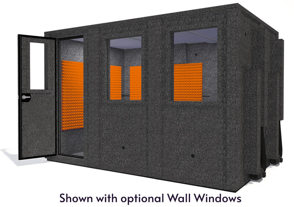 WhisperRoom MDL 84126 E shown from the front with door open and orange foam