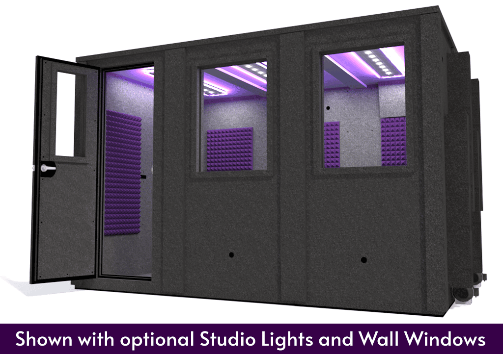 WhisperRoom MDL 84126 E shown with the door open from the front with purple foam