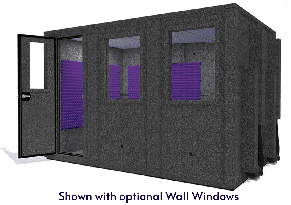 WhisperRoom MDL 84126 E shown from the front with door open and purple foam