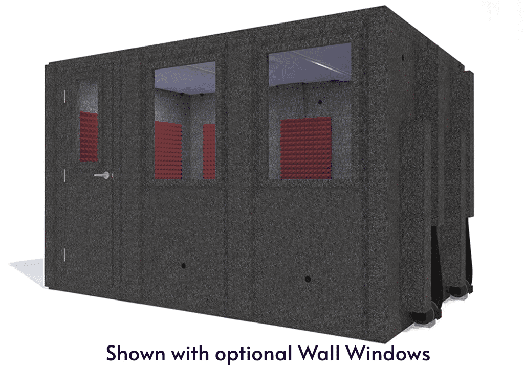 WhisperRoom MDL 84126 S shown from the front with door closed and burgundy foam