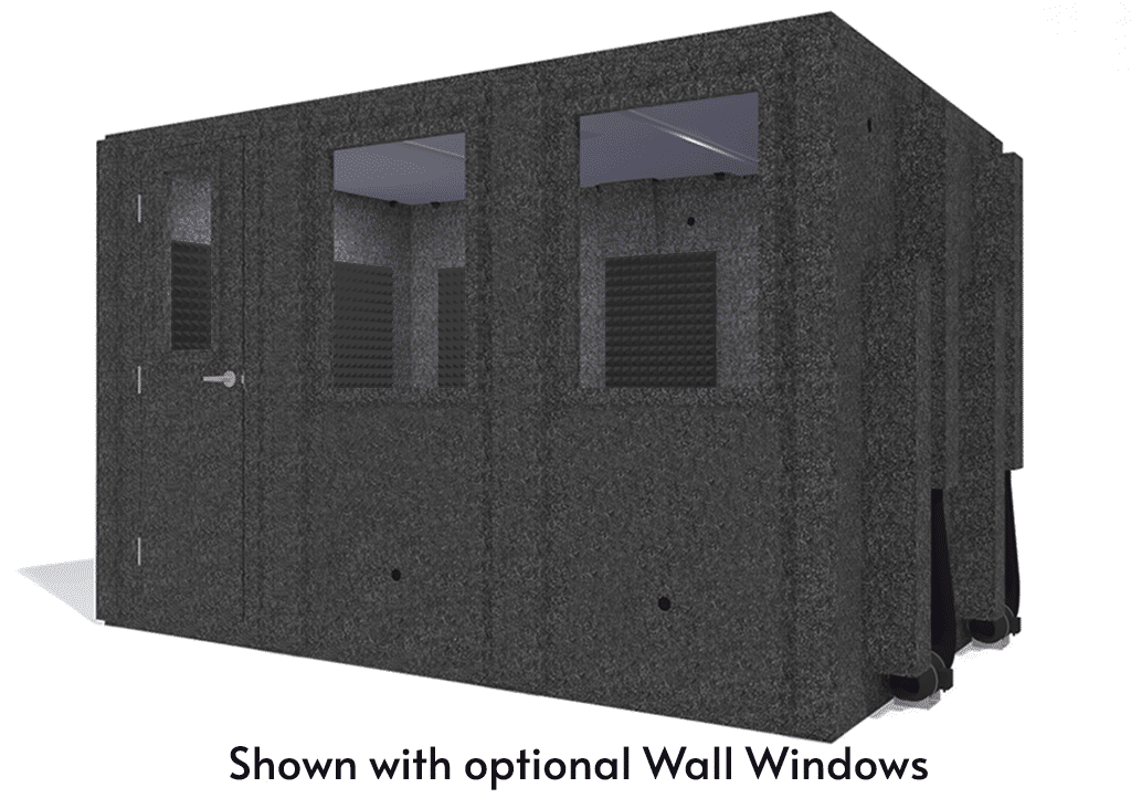 WhisperRoom MDL 84126 S shown from the front with door closed and gray foam