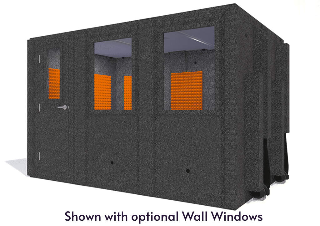 WhisperRoom MDL 84126 S shown from the front with door closed and orange foam