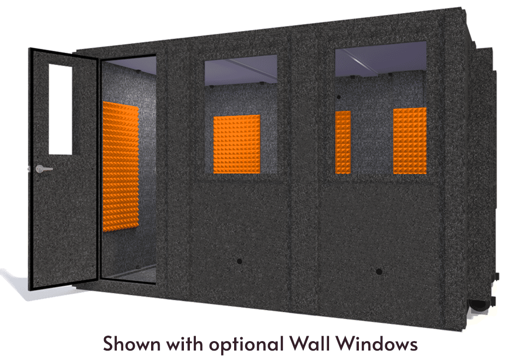 WhisperRoom MDL 84126 S shown from the front with door open and orange foam