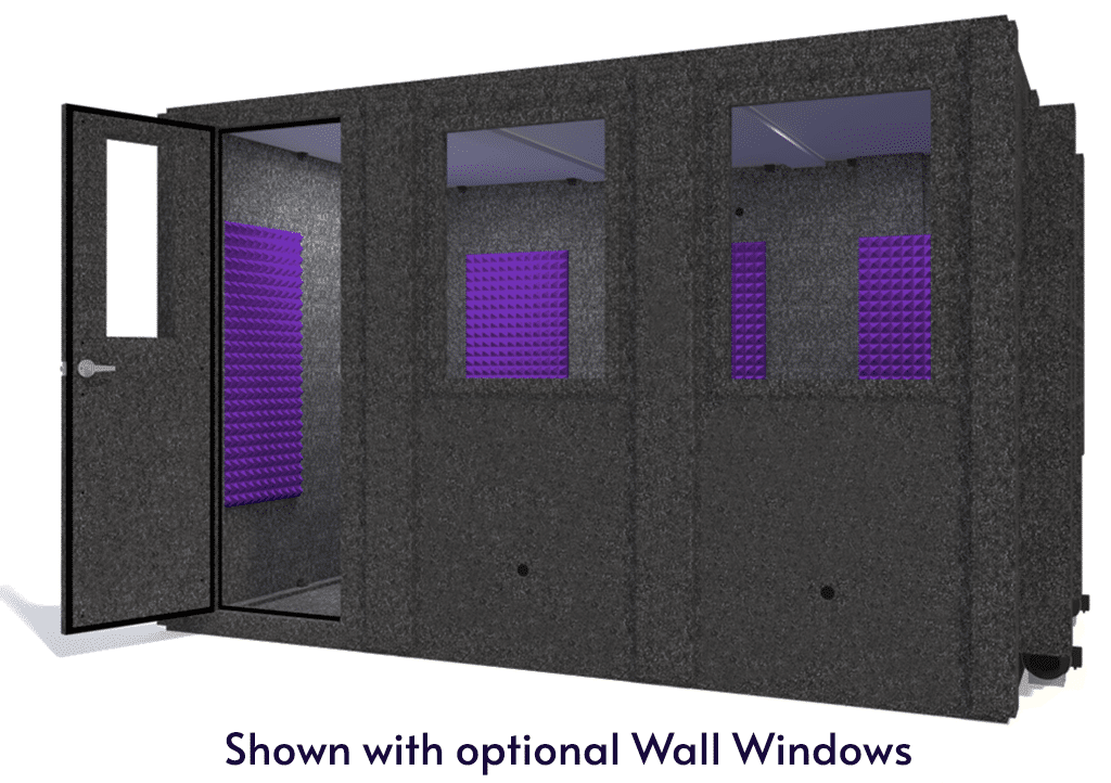 WhisperRoom MDL 84126 S shown from the front with door open and purple foam