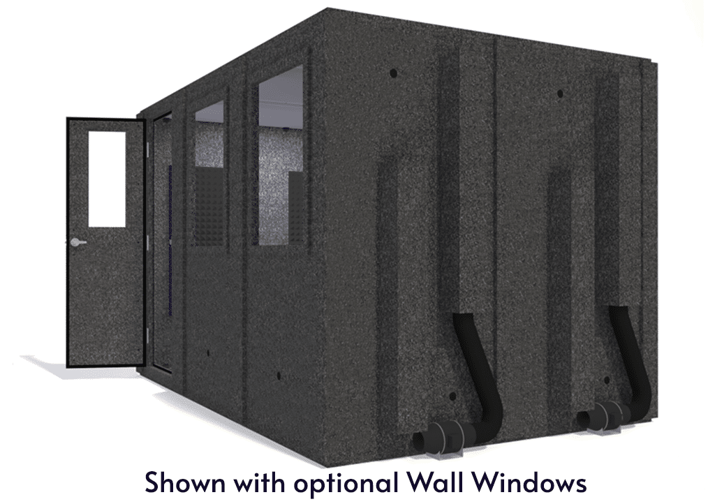 WhisperRoom MDL 84126 S shown from the side with door open and gray foam