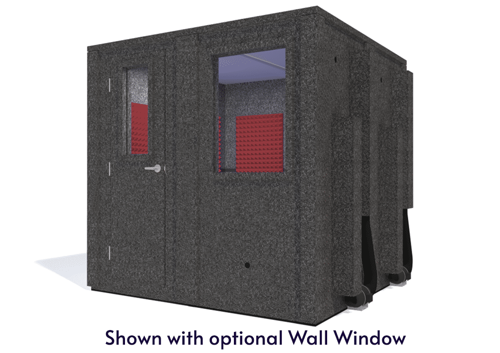 WhisperRoom MDL 8484 E shown from the front with door closed and burgundy foam