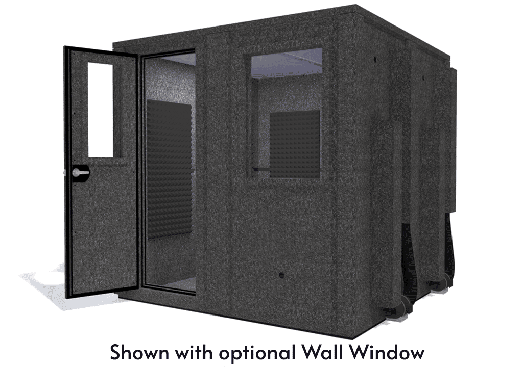 WhisperRoom MDL 8484 E shown from the front with door open and gray foam