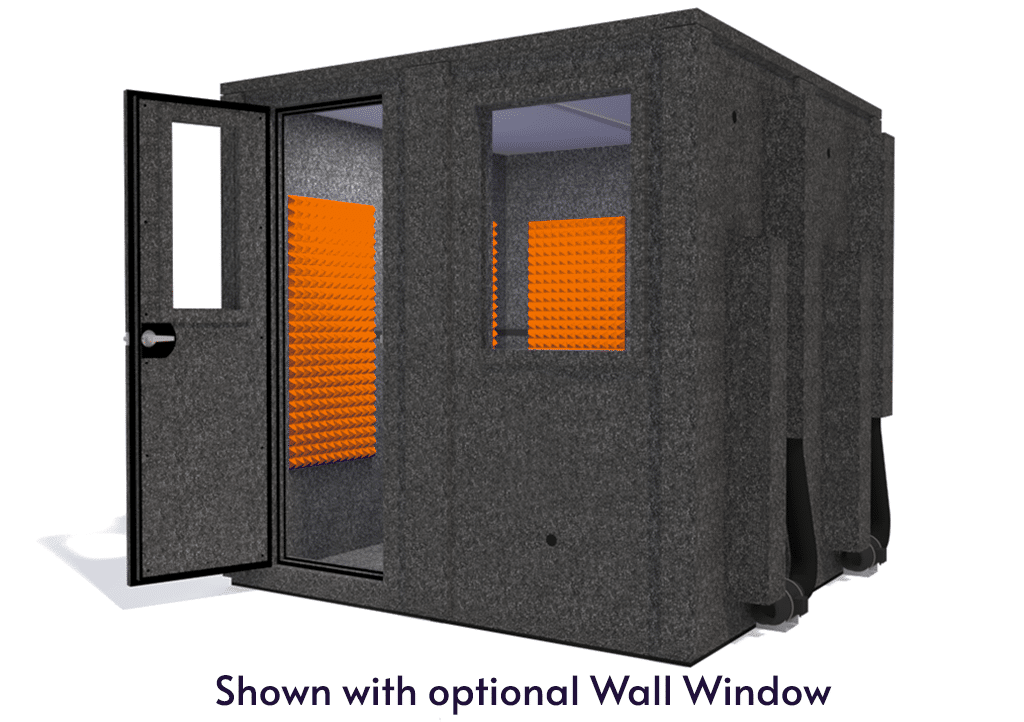 WhisperRoom MDL 8484 E shown from the front with door open and orange foam