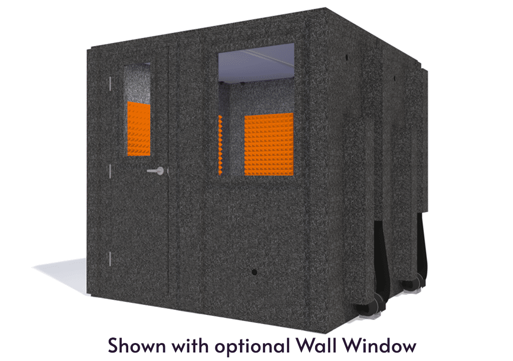 WhisperRoom MDL 8484 S shown from the front with door closed and orange foam