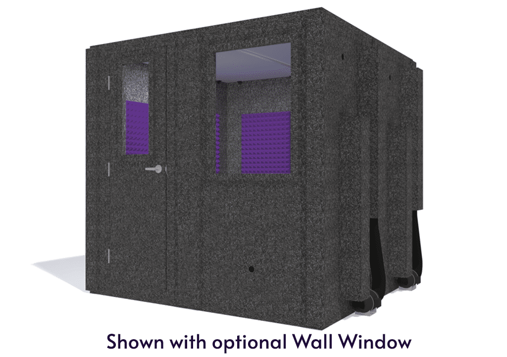 WhisperRoom MDL 8484 S shown from the front with door closed and purple foam
