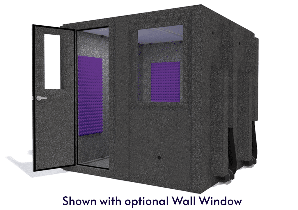 WhisperRoom MDL 8484 S shown from the front with door open and purple foam