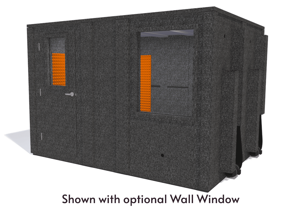 WhisperRoom MDL 96120 E shown from the front with door closed and orange foam
