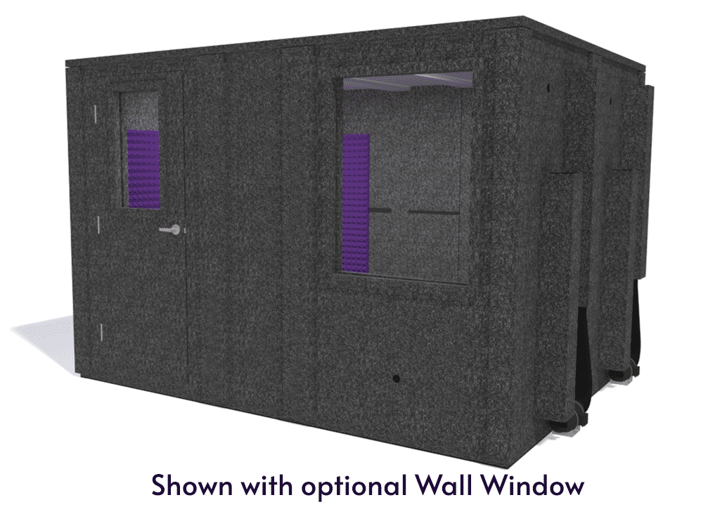 WhisperRoom MDL 96120 E shown from the front with door closed and purple foam
