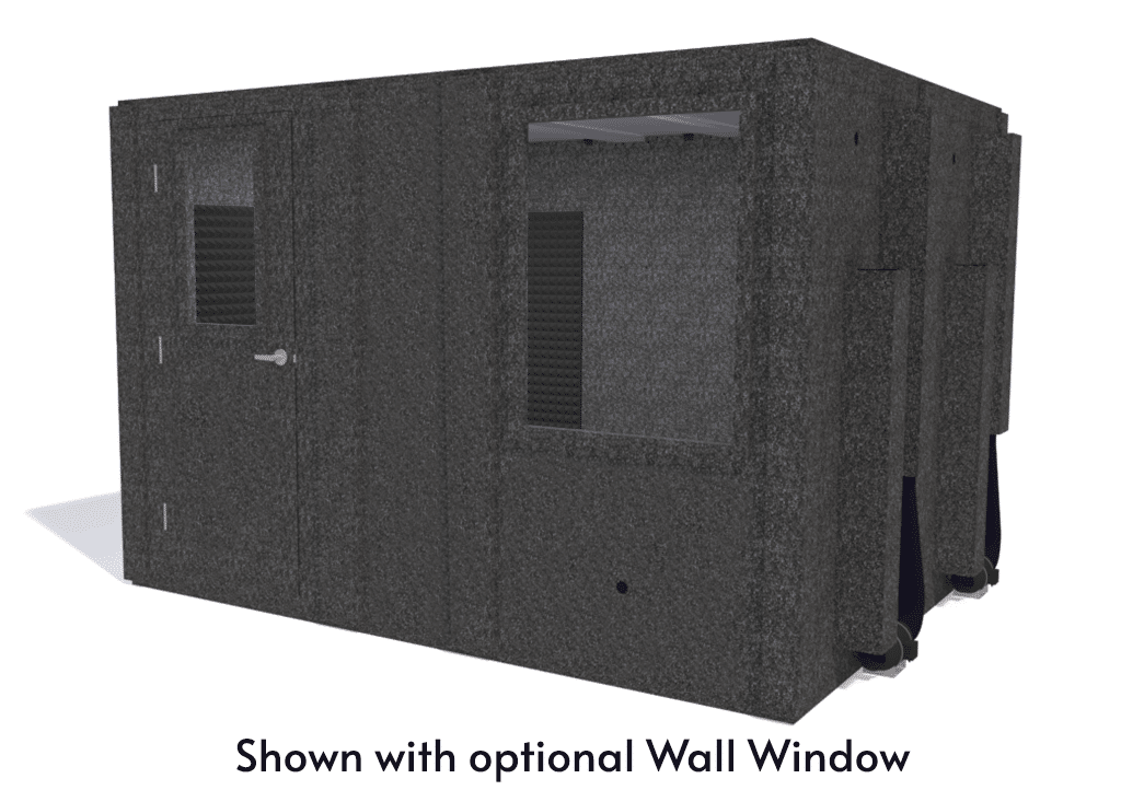 WhisperRoom MDL 96120 S shown from the front with door closed and gray foam