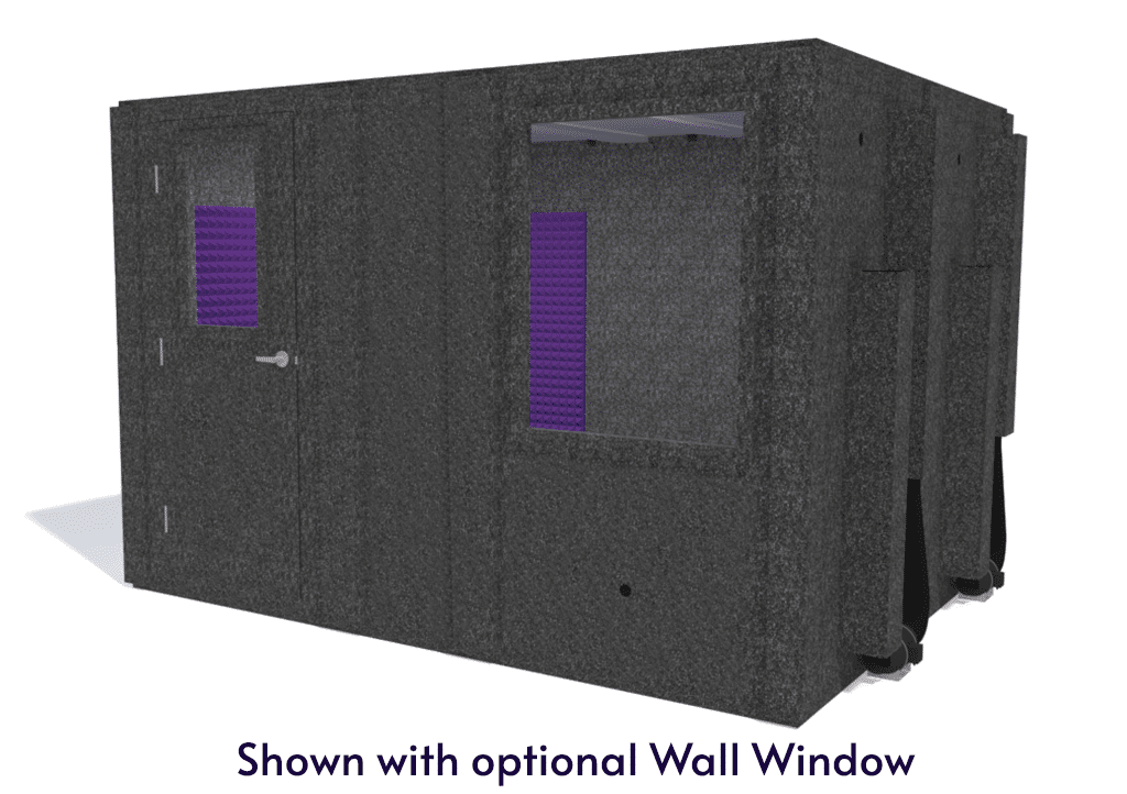 WhisperRoom MDL 96120 S shown from the front with door closed and purple foam