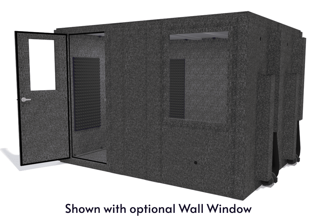 WhisperRoom MDL 96120 S shown from the front with door open and gray foam