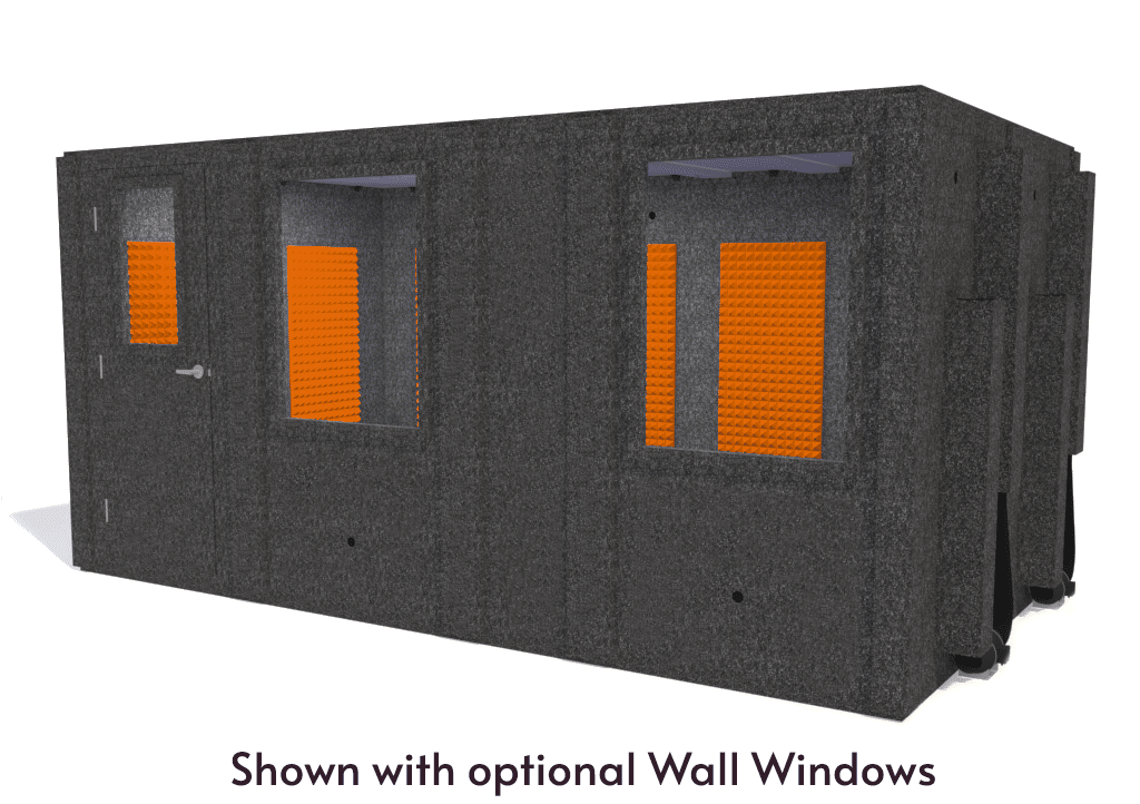 WhisperRoom MDL 96168 S shown from the front with door closed and orange foam