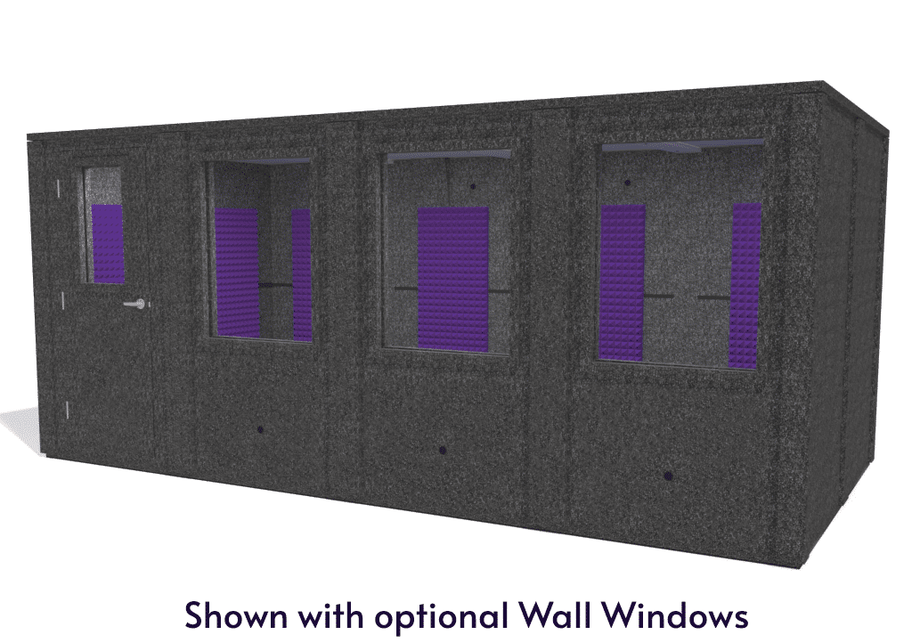 WhisperRoom MDL 96192 E shown from the front with door closed and purple foam