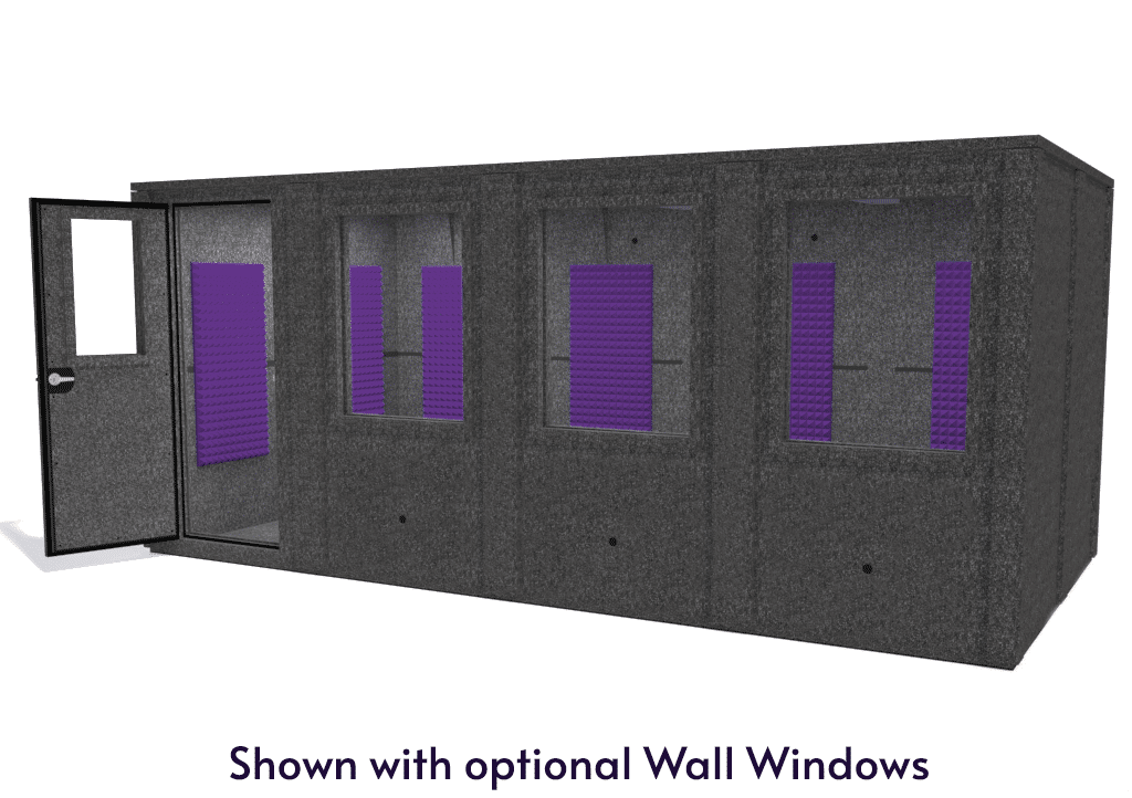 WhisperRoom MDL 96192 E shown from the front with door open and purple foam