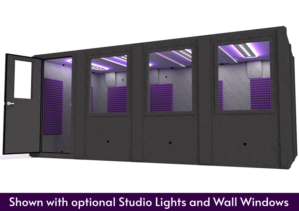 WhisperRoom MDL 96192 S shown from the front with door open and purple foam