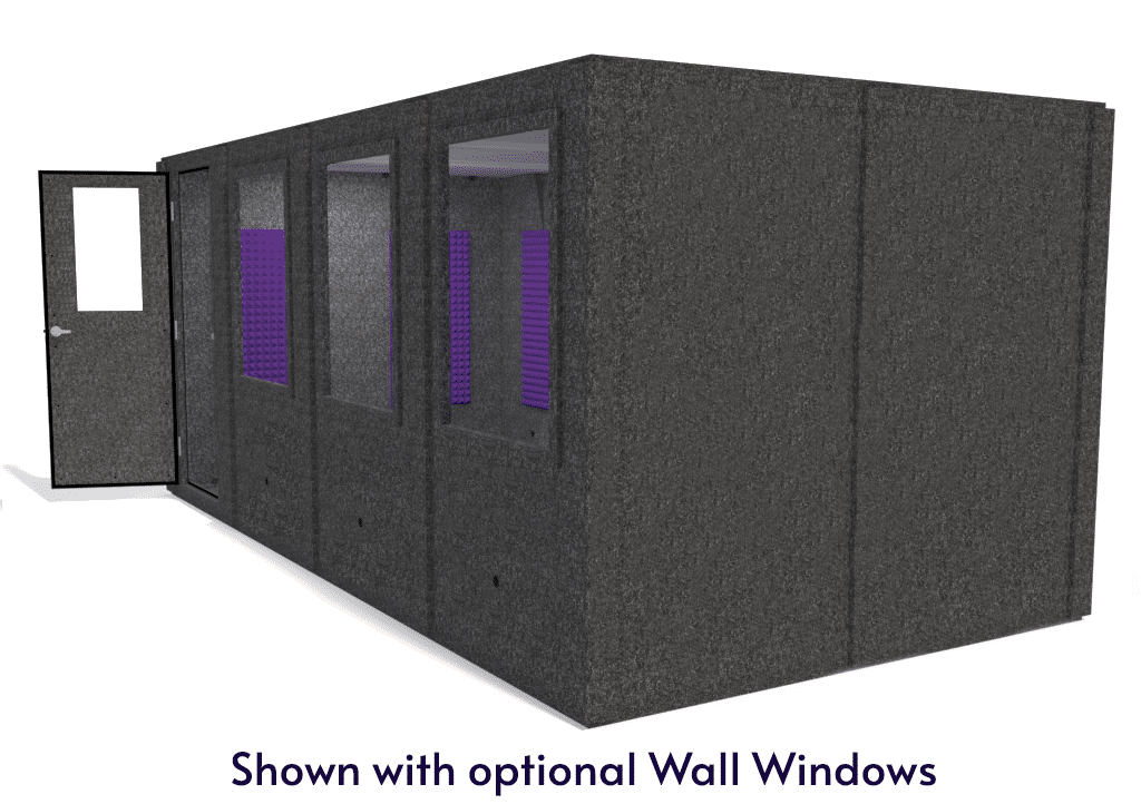 WhisperRoom MDL 96192 S shown from the side with door open and purple foam