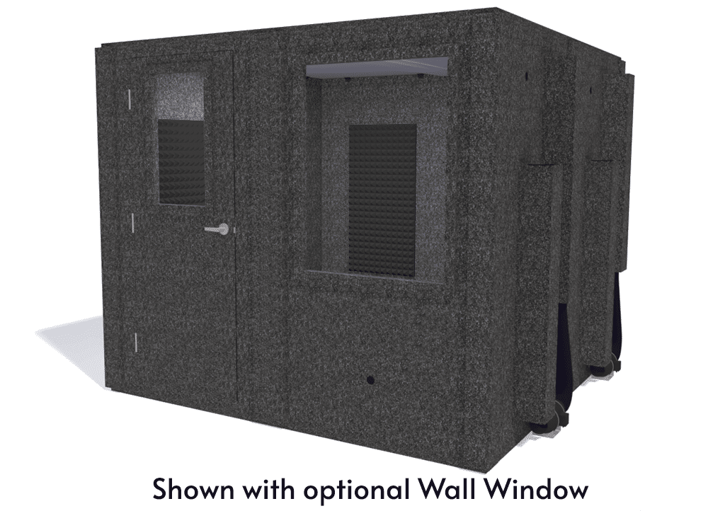 WhisperRoom MDL 9696 S shown from the front with door closed and gray foam