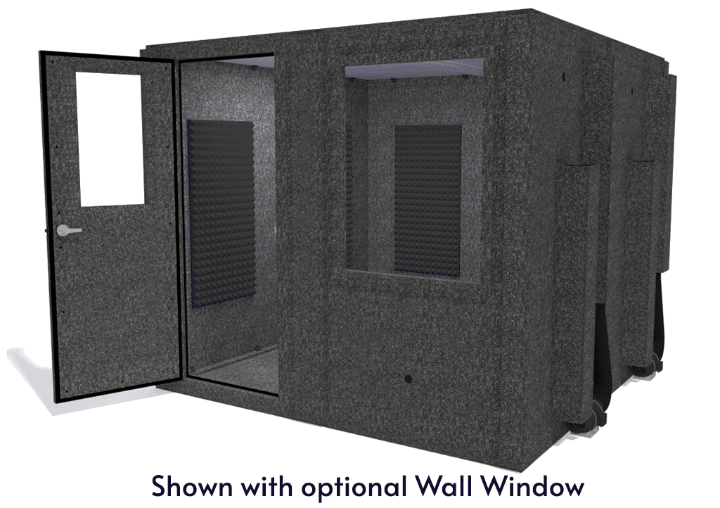 WhisperRoom MDL 9696 S shown from the front with door open and gray foam