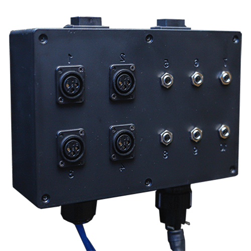 The Multi-Jack Panel with 4 xlr inputs and 6 1/4" inputs