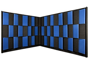 The Acoustic Tuning Package by WhisperRoom with blue foam panels