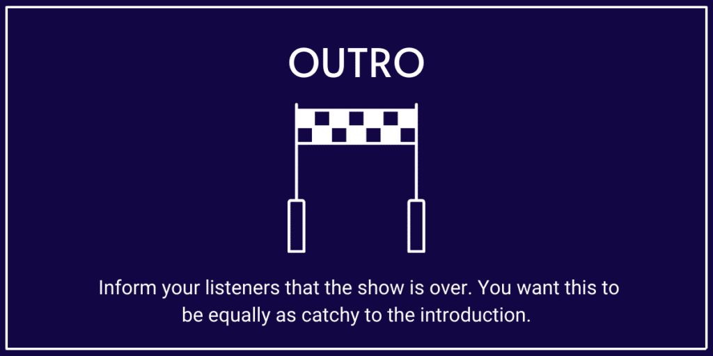 info graph for the outro section of a podcast