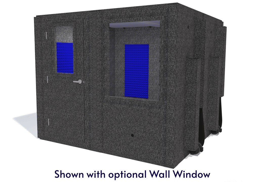 WhisperRoom MDL 9696 S shown from the front with door closed and blue foam