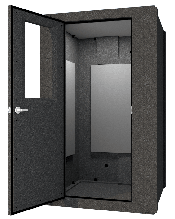 Audimute Fabric Acoustic Panels shown inside of a WhisperRoom MDL 4848 S.