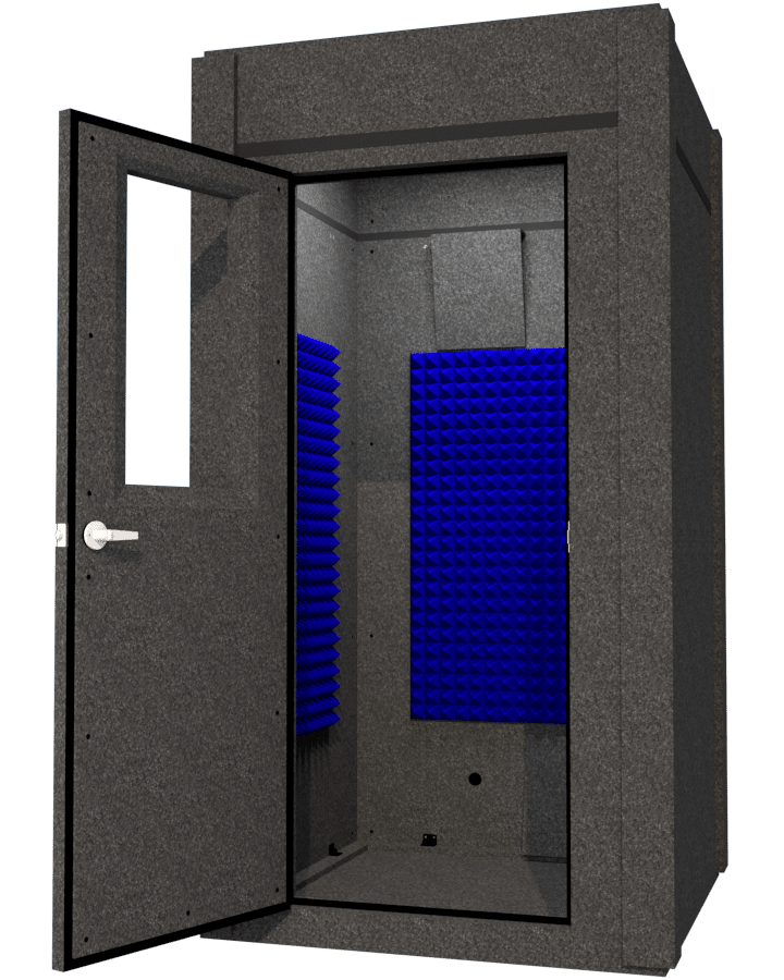 A WhisperRoom MDL 4848 S shown from the front with a 10" Height Extension.
