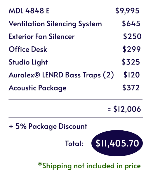 Itemized pricing for the Voice Over Deluxe Package.