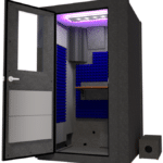 WhisperRoom's Voice Over Basic Package - Interior showcasing included features for a complete vocal booth setup.