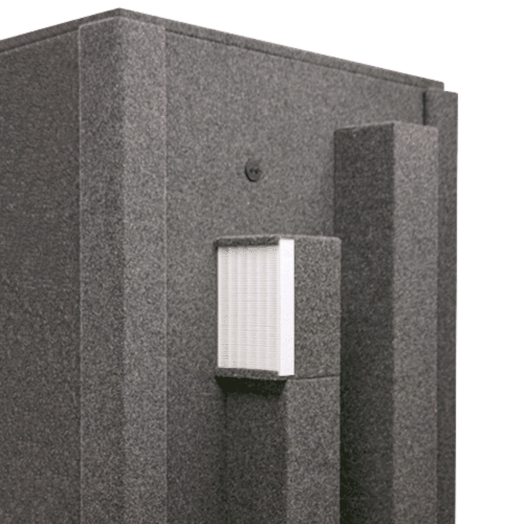 Image depicting a HEPA Filter integrated into the ventilation system of a WhisperRoom, ensuring clean and purified air circulation within the sound isolation booth.